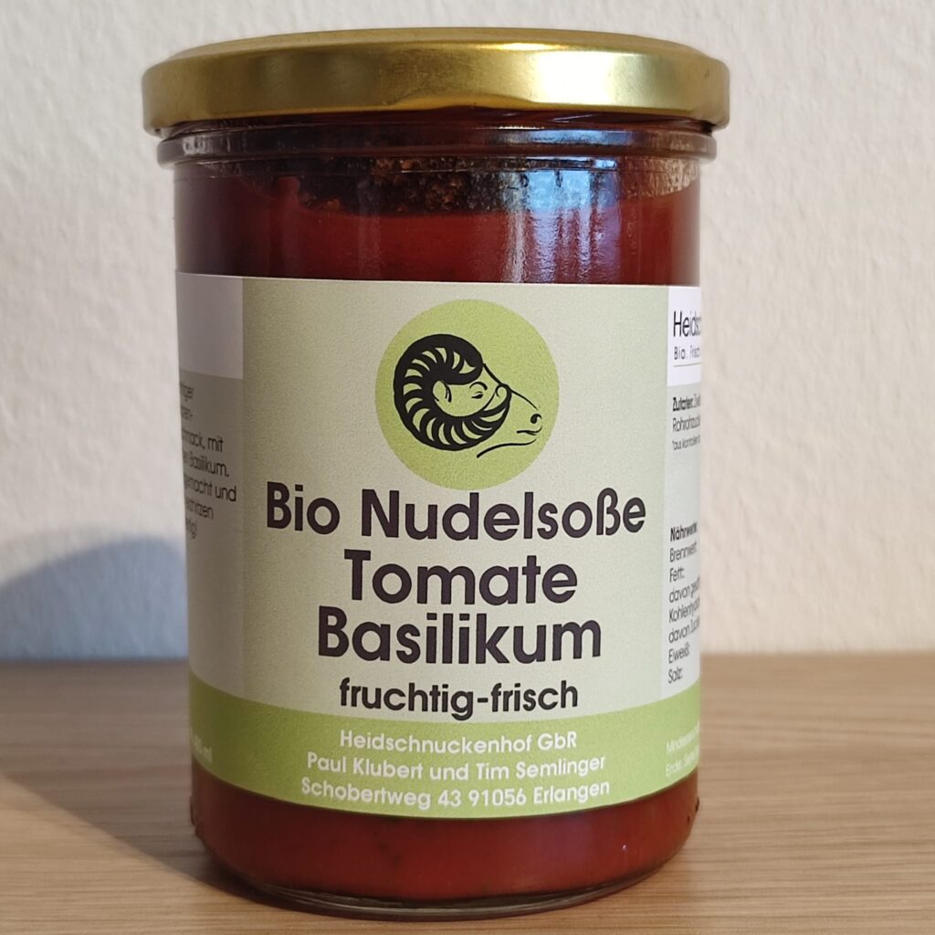 Bio Nudelsoße Tomate-Basilikum